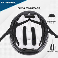 Strauss ArmorX Cycling Helmet | Light Weight with Superior Ventilation | Mountain, Road Bike & Skating Helmet with Premium EPS Foam Lining | Ideal for Adults and Kids, (Red)