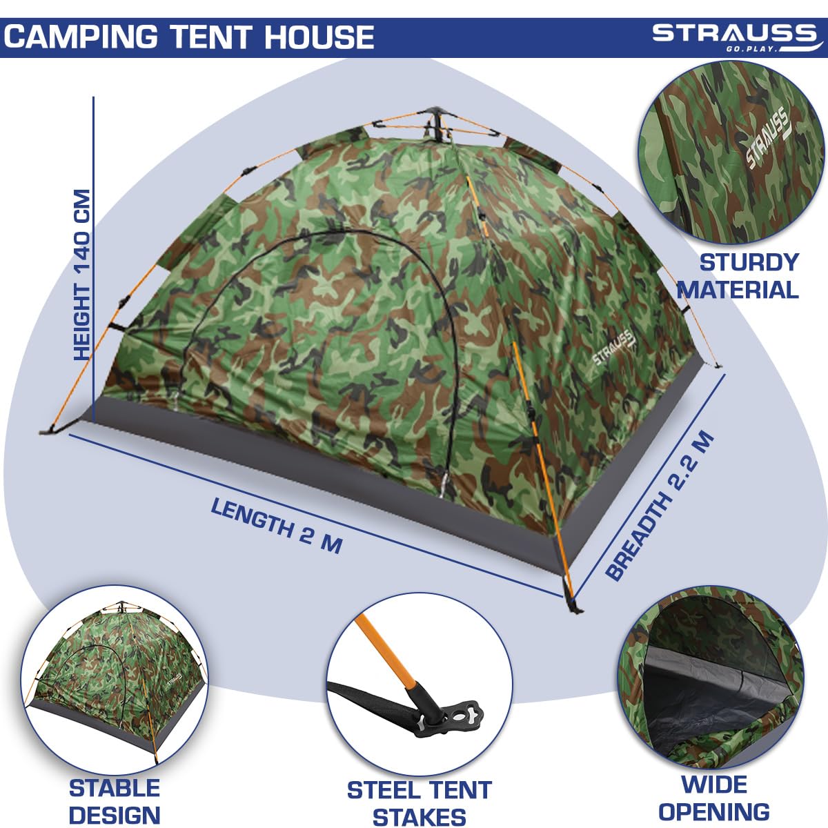 Strauss Portable Tent - Waterproof Shelter