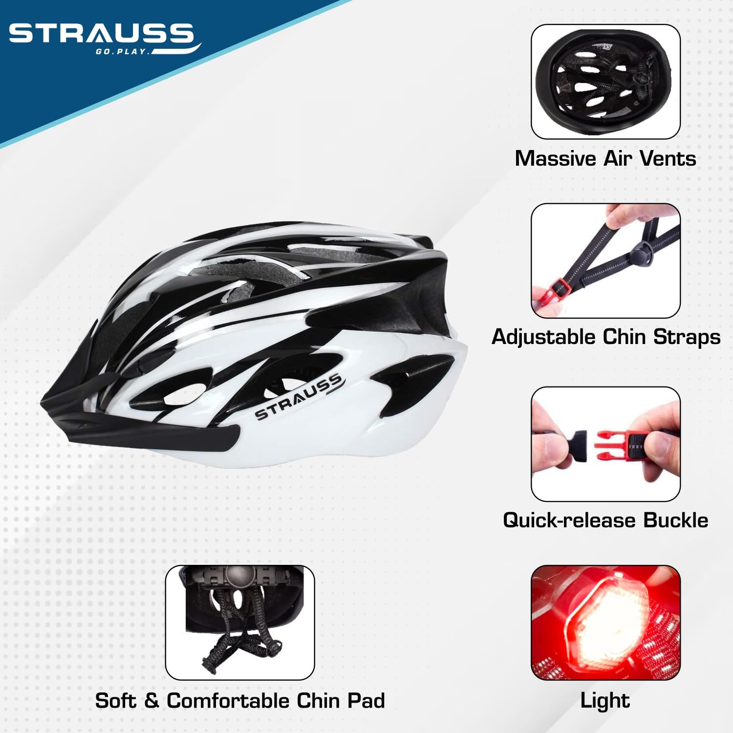 Strauss Cycling Helmet - Mountain Biking Safety Gear