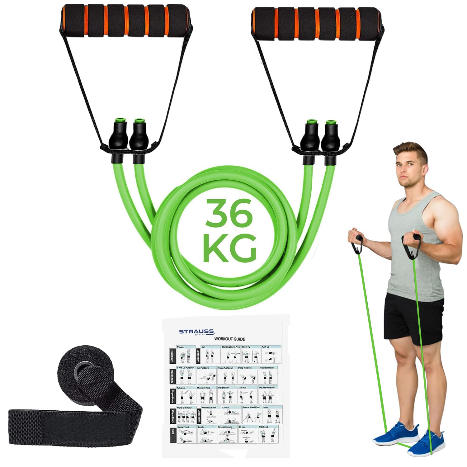 Buy Strauss Double Resistance Tube: Gym Strength Training – StraussSport