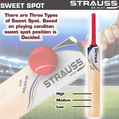 Strauss Blaster Scoop Tennis Cricket Bat,Plain, (Wooden Handle)