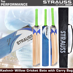 Strauss Blaster Scoop Tennis Cricket Bat, Half Duco, Blue, (Wooden Handle)