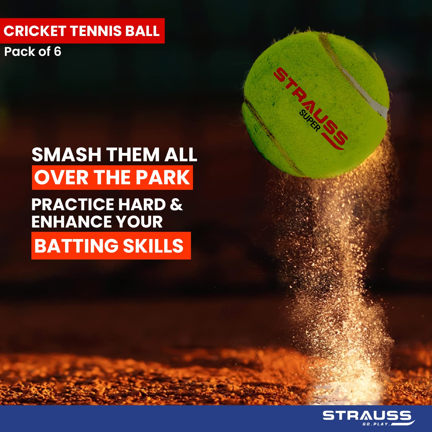 Strauss Cricket Tennis Balls - playing gully cricket