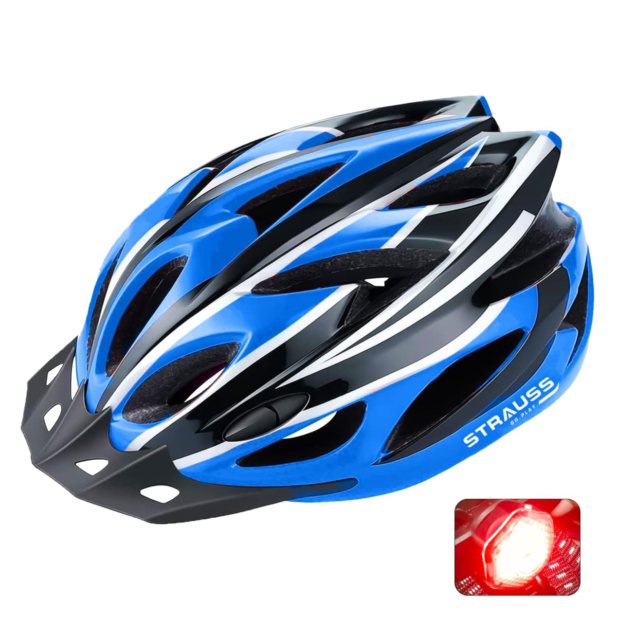 Strauss Cycling Helmet - includes back light for visibility