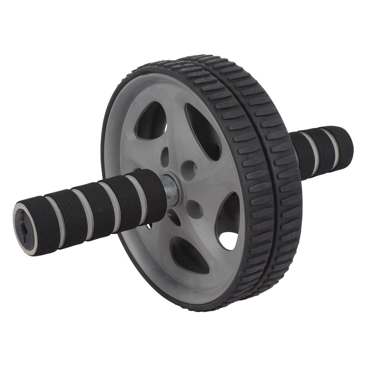 Strauss Double Exercise Wheel (Grey/Black)