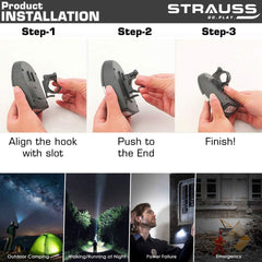 Strauss Bicycle Flash Tail Light with Laser, (Black) and Bicycle LED Headlight with Horn