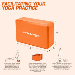 Strauss Yoga Block (Orange) and Yoga Block (Orange)