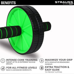 Strauss exercise wheel - ergonomic grip roller