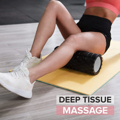 Strauss Deep Tissue Massage Foam Roller|High-Density Muscle Roller for Myofascial Release, Physical Therapy, Yoga, Pilates|Exercise Equipment for Deep Tissue Massage and Muscle Relief|45cm,(Black)