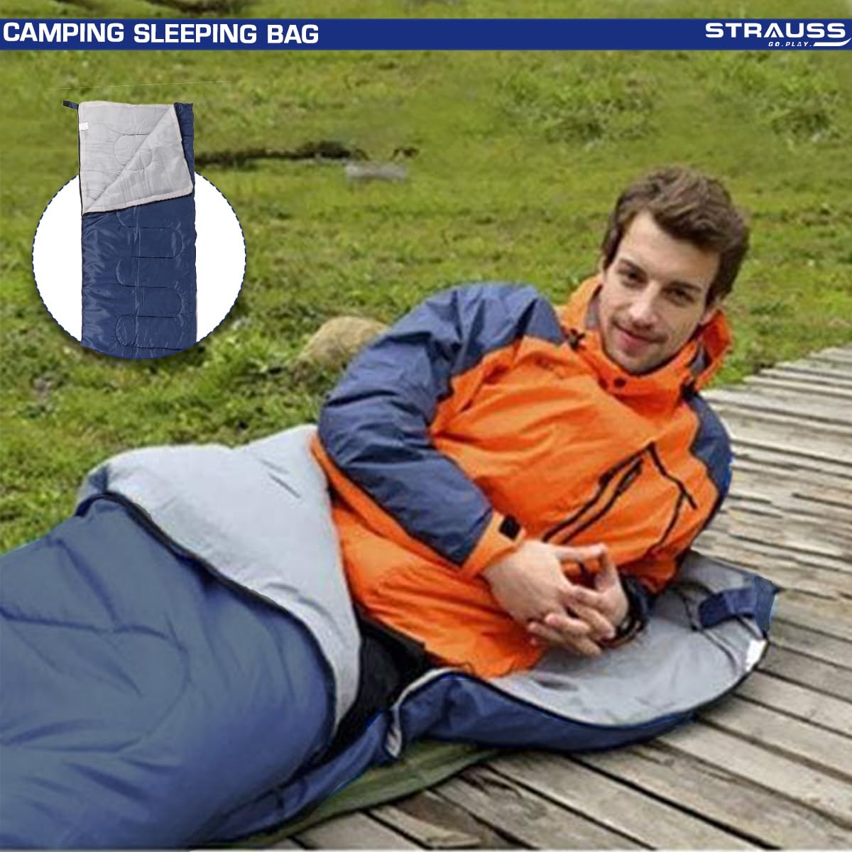 Strauss Sports Camping Sleeping Bag - Outdoor camping use