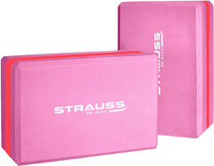 Strauss Yoga Block (Pink/Red), Pair