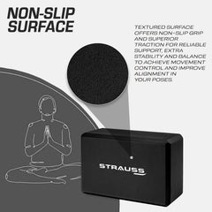 Strauss Yoga Block (Black) and Yoga Block (Black)