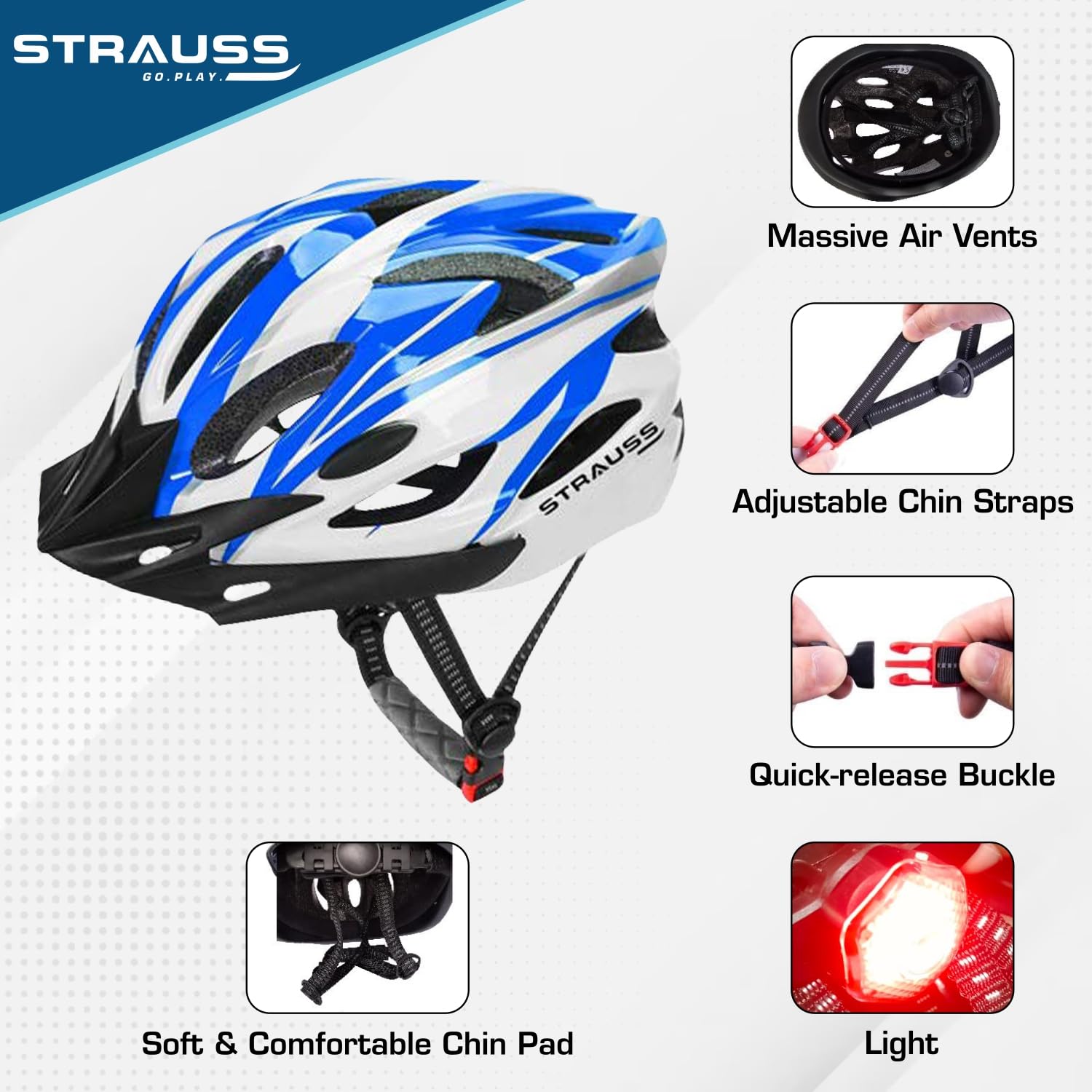 Strauss Cycling Helmet - Lightweight Safety Gear for Biking