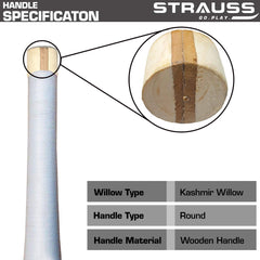 Strauss Supreme Scoop Tennis Cricket Bat,Plain, (Wooden Handle)