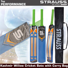 Strauss Knockout Scoop Tennis Cricket Bat,Full Duco,Blue, (Singapur Handle)