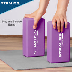 Strauss Yoga Block, (Purple/Grey) and Yoga Block, (Purple/Grey)