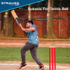 STRAUSS Grand Edition Kashmir Willow Scoop Cricket Bat |Size: Short Handle(SH) |Orange| Suitable for Tennis Ball|Ideal for Boys/Youth/Adults (900-1050 Grams)