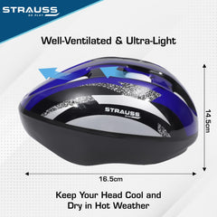 Strauss ArmorX Cycling Helmet | Light Weight with Superior Ventilation | Mountain, Road Bike & Skating Helmet with Premium EPS Foam Lining | Ideal for Adults and Kids, (Blue)