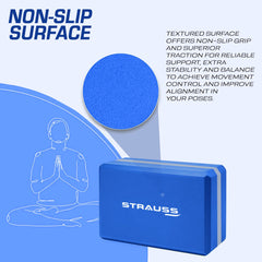 Strauss Yoga Block, (Blue/Grey) and Yoga Block, (Blue/Grey)