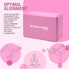 Strauss Yoga Block (Pink), Pair