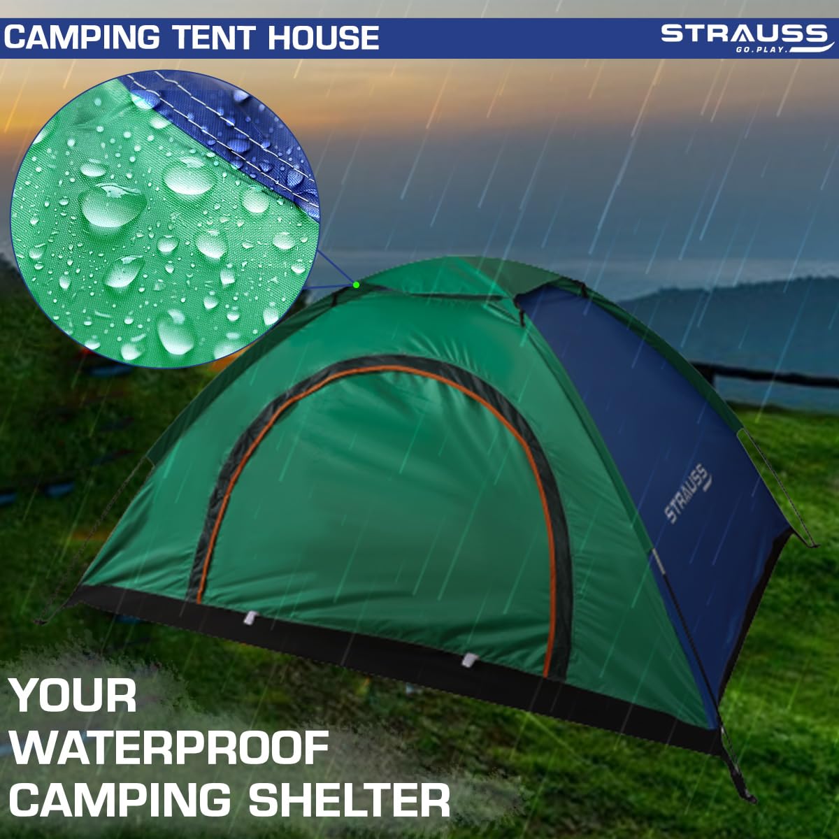 Strauss Waterproof Dome Tent - Ideal for Hiking Adventures