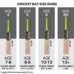 STRAUSS Grand Kashmir Willow Cricket Bat | Size: 6| Suitable for Leather Ball| Grey| Ideal for Boys/Youth/Adults (850-1000 Grams)