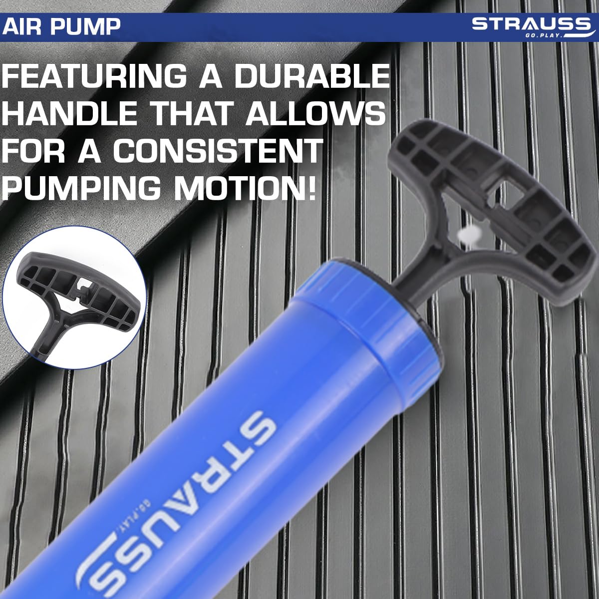 Strauss air pump - compact inflator for rugby