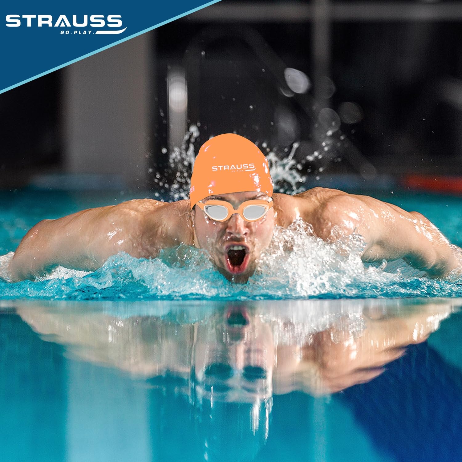 STRAUSS Swimming Goggles Set with UV and Anti Fog Protection