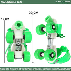 Strauss Kids Roller Skates, 5-11 Years, (Green)