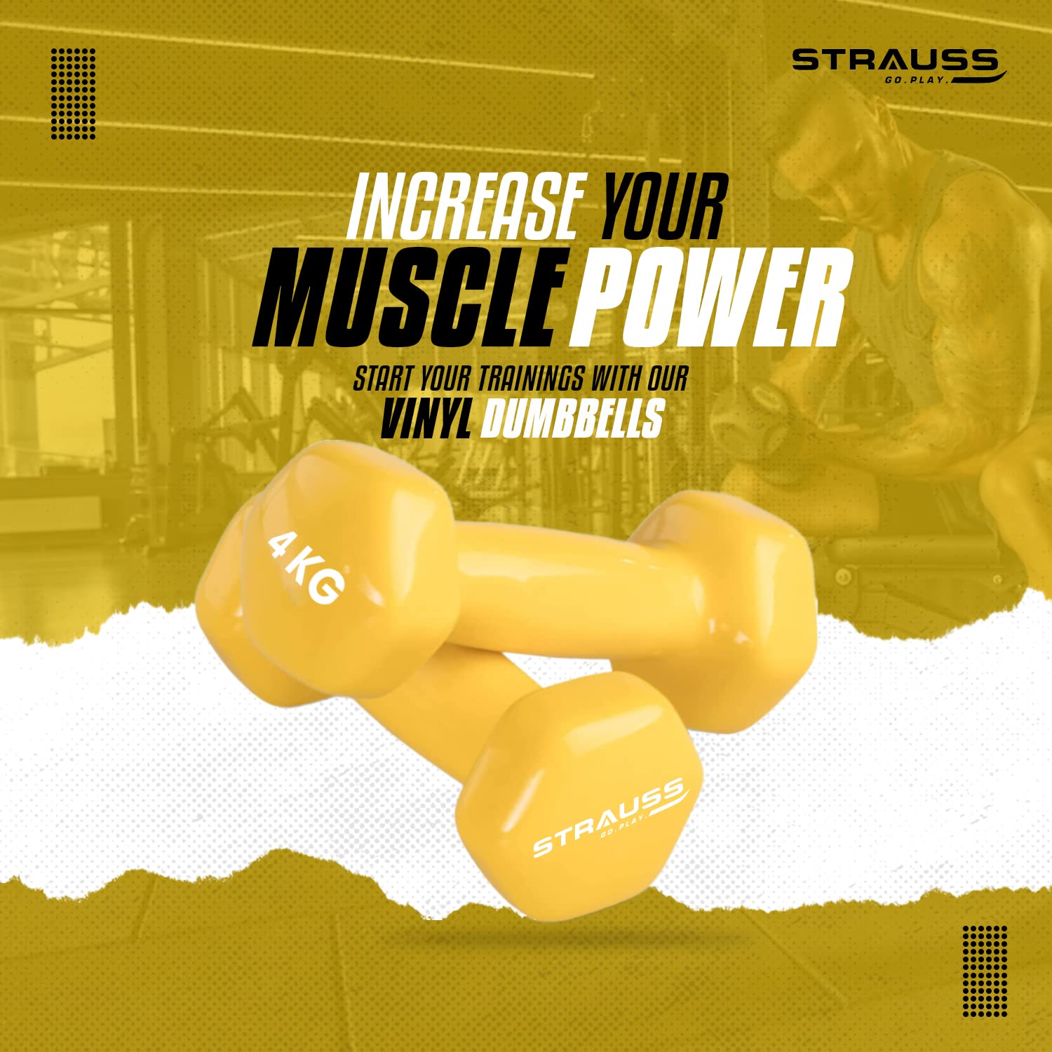 Strauss Vinyl Dumbbells - Yoga Training