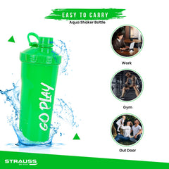 Strauss Aqua Shaker Bottle - Easy to Clean and BPA-Free