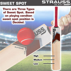 Strauss Supreme Scoop Tennis Cricket Bat,Plain, (Wooden Handle)