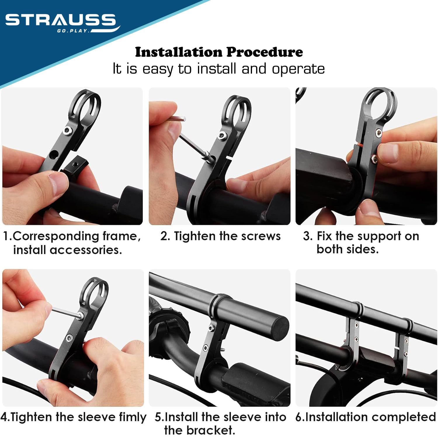 Strauss cycling handlebar extender - durable performance