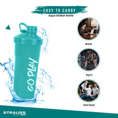 Strauss Aqua Shaker Bottle - Gym essential for protein shakes