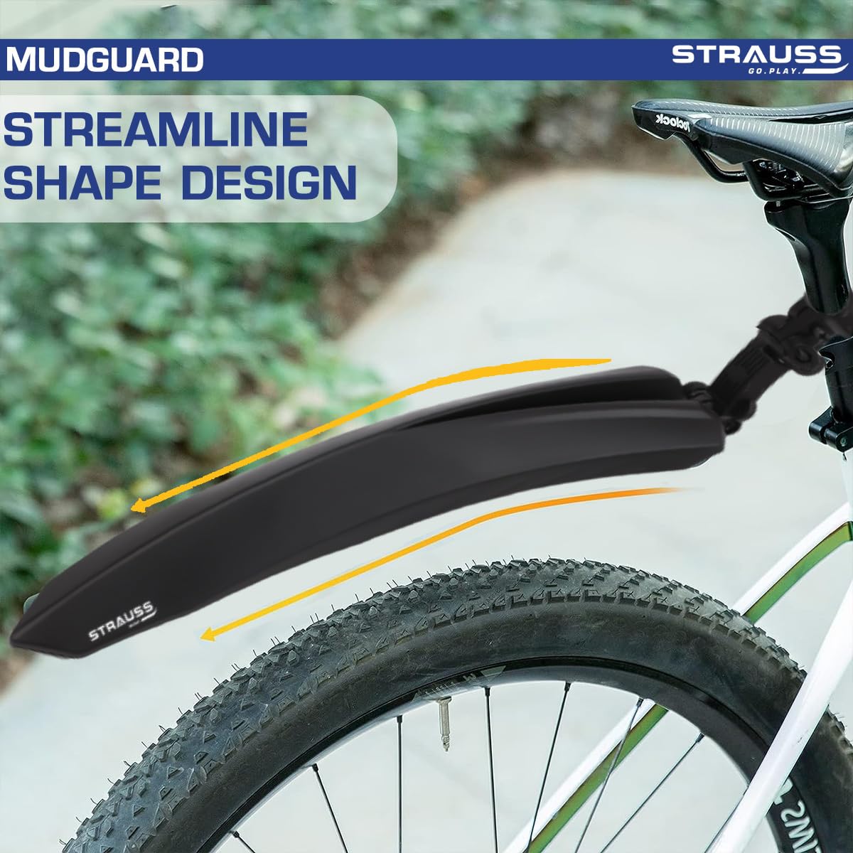 Strauss Sports cycle mudguard - stylish black accessory