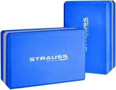 Strauss Yoga Block, (Blue/Grey) and Yoga Block, (Blue/Grey)