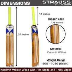 Strauss Blaster Scoop Tennis Cricket Bat,Full Duco,Golden, (Singapur Handle)