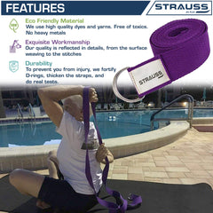 Strauss Yoga Belt, 6 Feet (Purple)