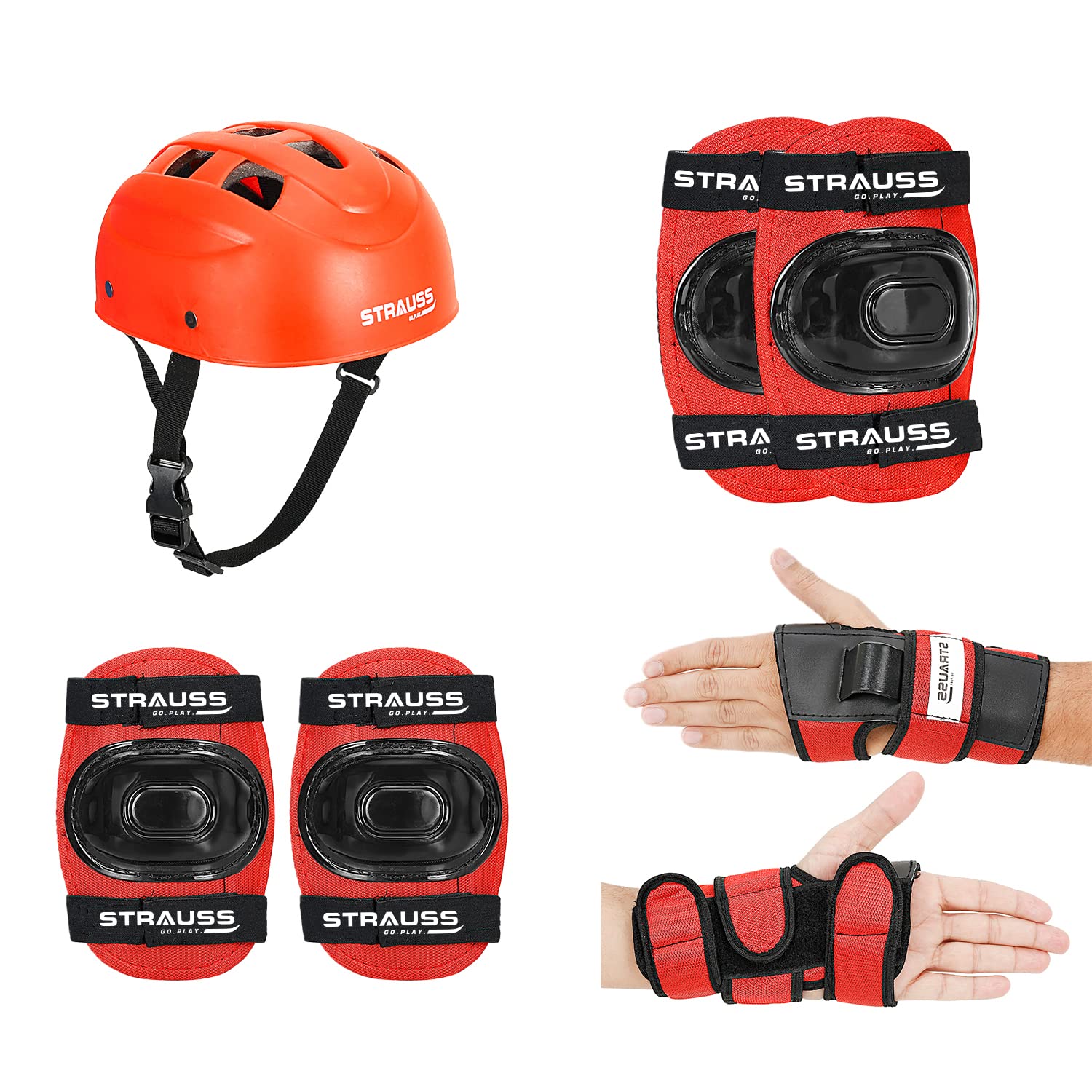 Strauss Sports Protective Set - Colorful Safety Gear for Children