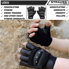 STRAUSS Tiger Leather Gym Gloves, (Medium)