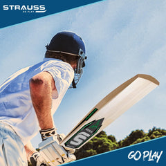 Strauss Slogger Cricket Bat | Kashmir Willow | Cricket Bat with Grip for Gully Cricket & Tournament Match | Standard Tennis Ball Bat for Cricket | Size: 4 (700-800 Grams)