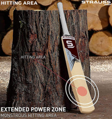 Strauss Cricket Bat | Edition: 5000 | Kashmir Willow | Size: SH | Tennis & Synthetic Ball Cricket Bat | Tennis Cricket Bat