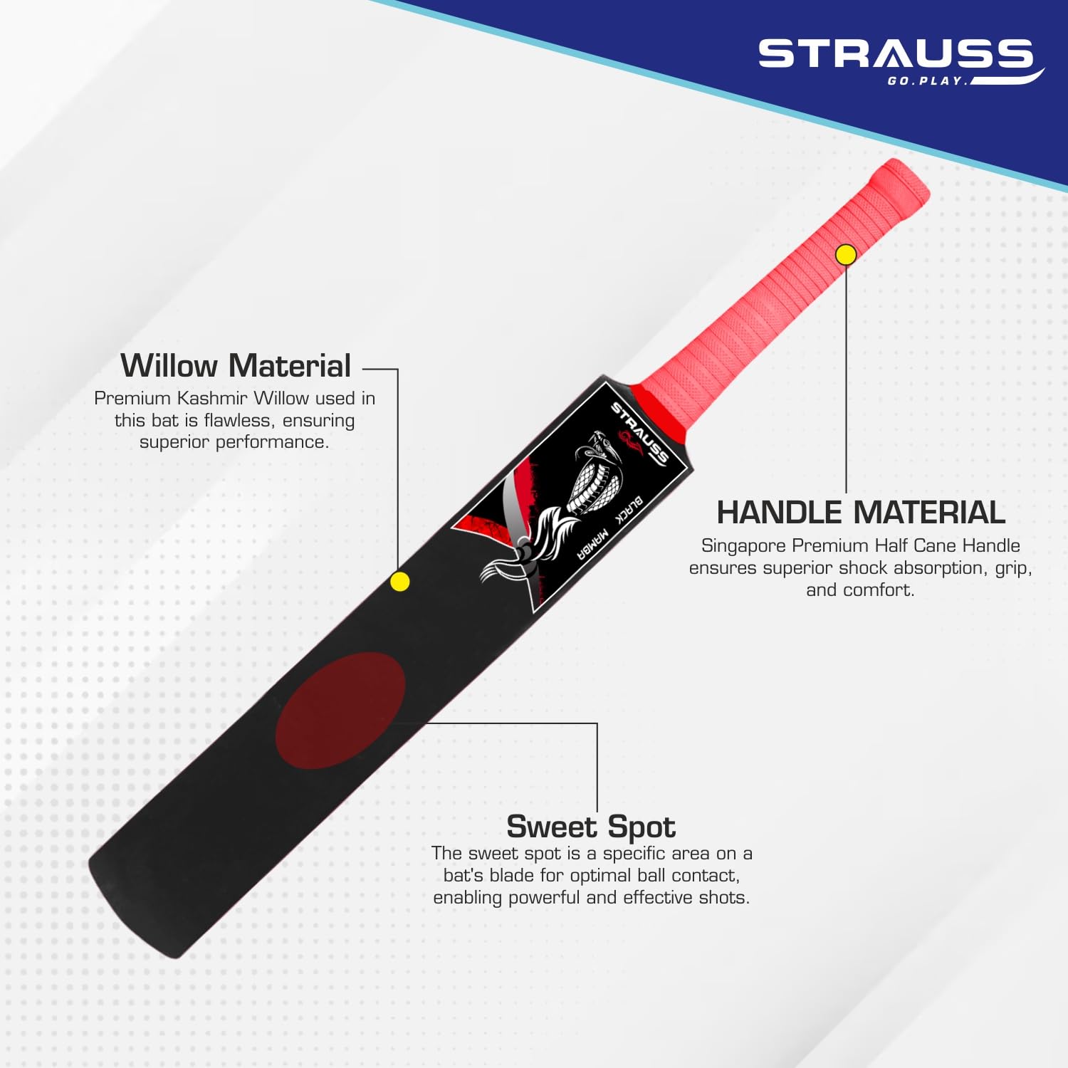 Strauss Sports Black Mamba Bat - Recreational use