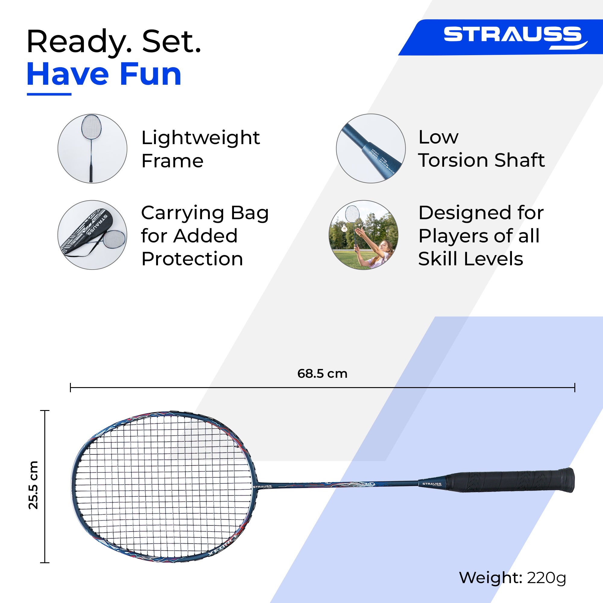 Strauss Sports shuttle bat - ideal for practice sessions