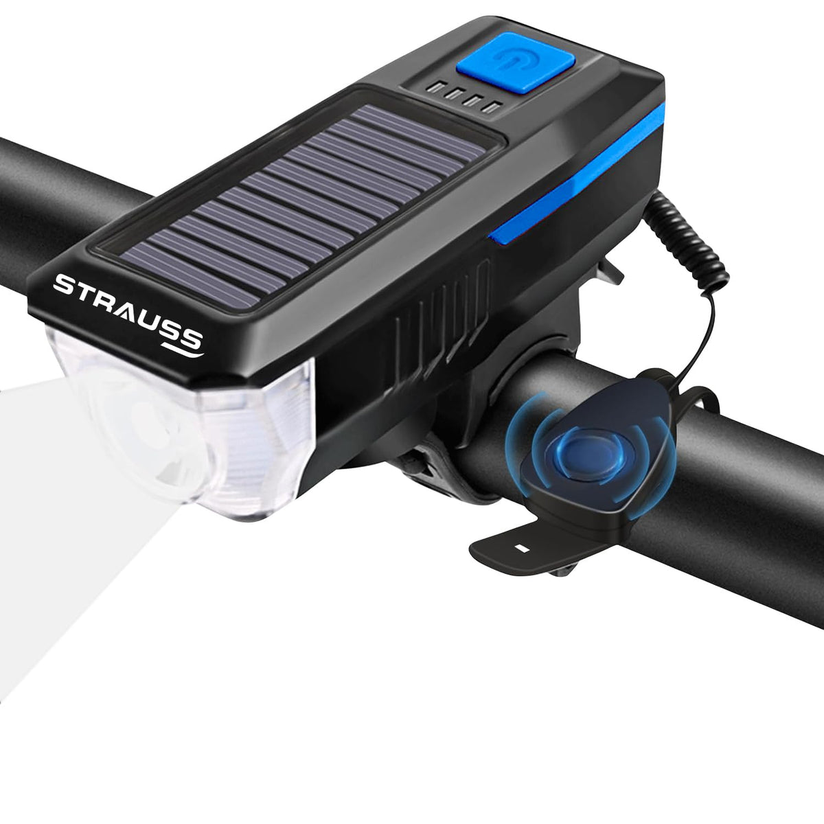 Strauss Solar Headlight - Lightweight Cycling Accessory