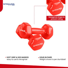 Strauss Premium Vinyl Dumbbells - Home workout