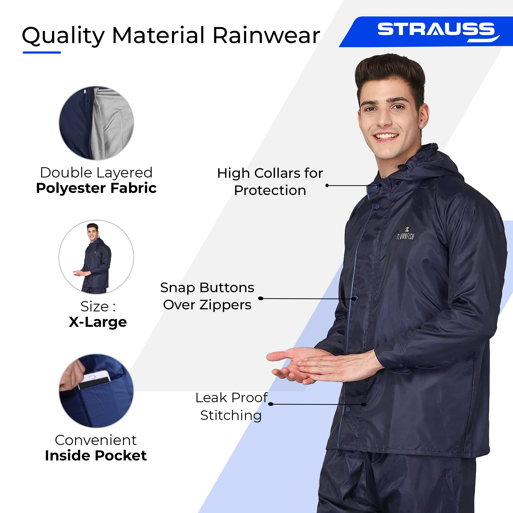 Strauss Sports reversible raincoat - office commute