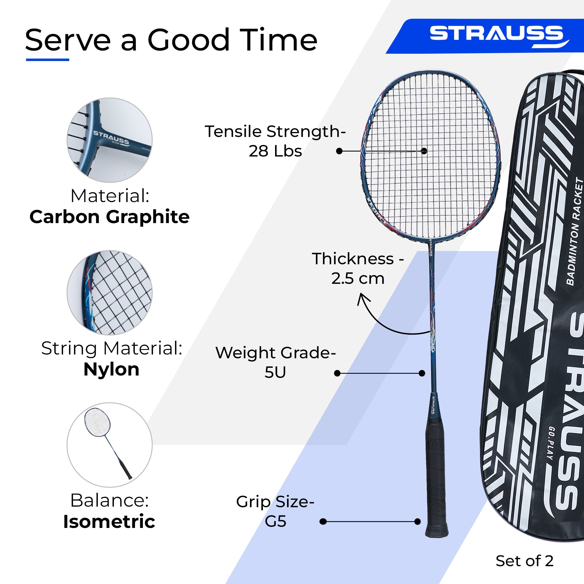 Strauss Sports badminton gear - suitable for all skill levels