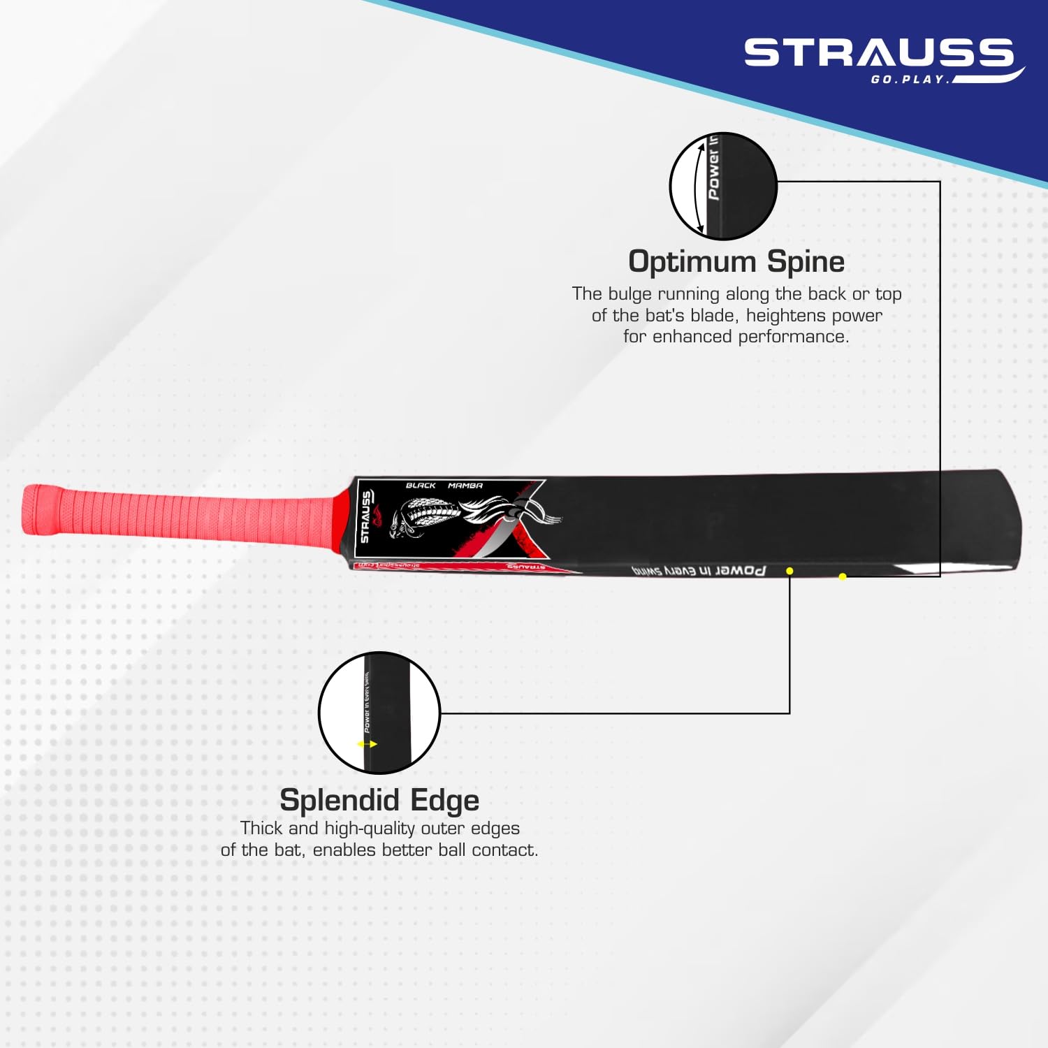 Strauss Sports Black Mamba Bat - School cricket tournament