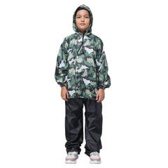 Strauss Sports green camo raincoat - rainy day attire